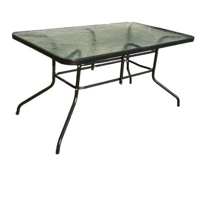 China Modern Outdoor Furniture Cheap Square Glass Dining Table Dia25*0.8mm Leg Size for sale