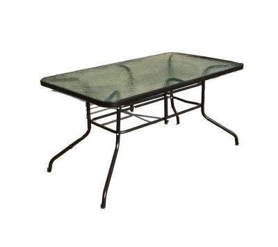 China Leisure Outdoor Furniture Square Glass Dining Table Dia25*0.8mm Leg Size for sale