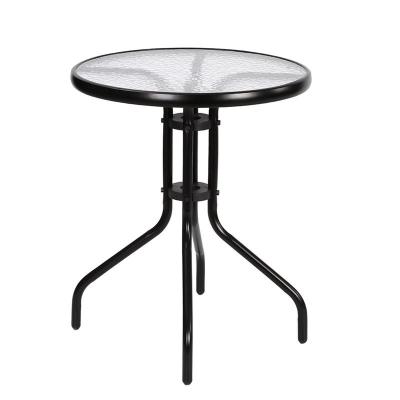 Cina Outdoor Furniture Tempered Patio Glass Table Transparent And Black Garden Desk in vendita