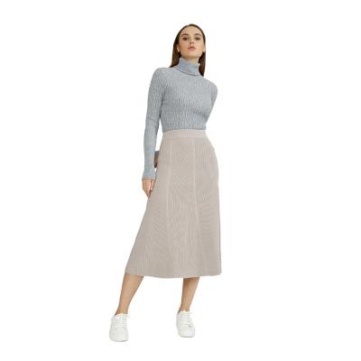 China Wholesale Custom Women Anti-Static Autumn Temperament High Waist Loose Knit Crochet Skirt for sale