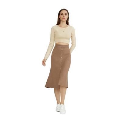 China Summer Anti-static Custom Temperament High Waist Loose Knit Midi Crochet Skirt for sale