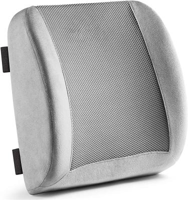 China Sustainable Back Pillow Office Chair And Car Cushion 3D Mesh Memory Foam Pillow With Adjustable Strap for sale