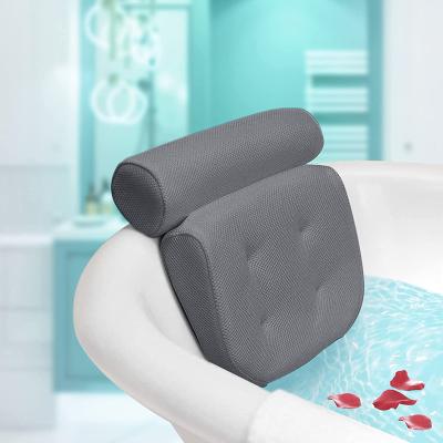 China Sustainable Comfort Bath Pillow Headrest with Suction Cups, Bathtub Neck Cushion for Home Spa Hot Tubs for sale