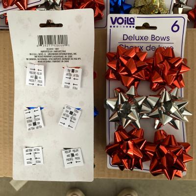 China Metallic GIFT RUNNING BOW star bow 2.5 inch diameter decoration ribbon pp bow for sale