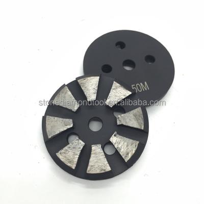 China Velcor 3 Hole Back Metal Grinding Wheel For Terrazzo Flooring for sale