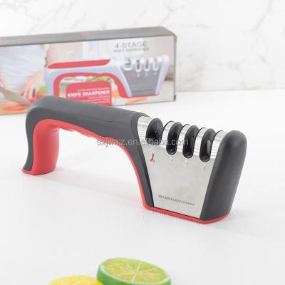 China Hot Selling 3 Stage Kitchen Disposable Professional Knife Sharpener Tool Straight Serrated Knife Sharpener for sale