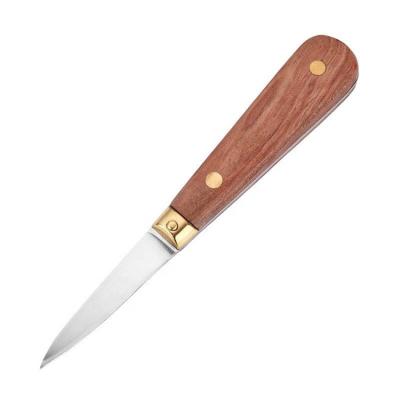 China Sustainable Oyster Knife With Wooden Handle Stainless Steel Shell Knife Oyster Knife for sale