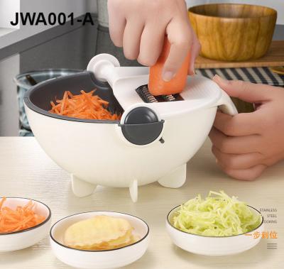 China Multi Functional Kitchen Shredder Viable Top Selling Wet Fruit Drain Basket Blade Cutter Manual 9 In 1 Vegetable Slicer Grater for sale