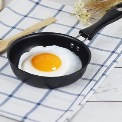 China 12cm Small Viable Non-Stick Cast Iron Frying Pan Portable Mini Saucepan Omelette Pot Cute Pancakes Cookware For Household Fried Egg for sale