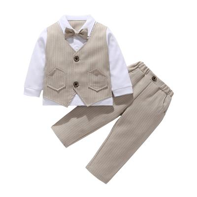 China Casual baby clothes new year full moon clothes men's baby spring and autumn suit gentleman's two-piece dress for sale