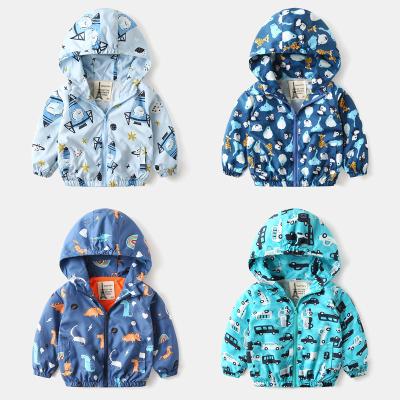 China New Boys Jackets 2021 Viable Kids Hooded Jacket Baby Lightweight Sunscreen Clothes Korean Fashion Zipper Shirt for sale