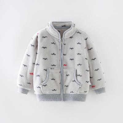 China Spring and Autumn Boys Flannel Baby Jacket Girls Cardigan Sweater Baby Breathable Tops Children's Jacket for sale