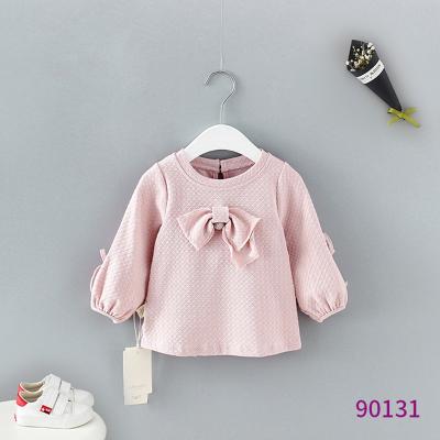 China New Girls' Long Sleeve Bow Stylish Children's Shirt Spring and Autumn Long Sleeve Top T-Shirt for sale