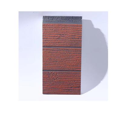 China Modern Great Standard Fireproof Pu Insulated Decorative Wall Oak Pattern Metal Carved Board For Prefab Houses for sale