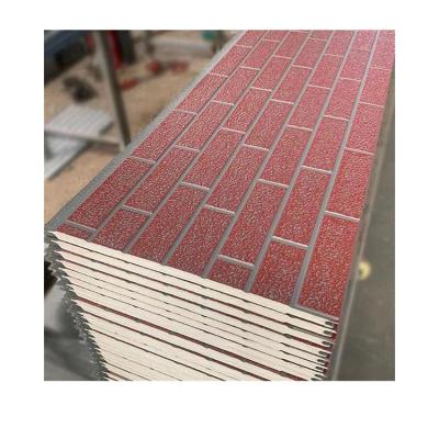 China Modern Direct Wholesale Thermal Insulation Fire Prevention Sandwich Panel Standard Brick Pattern Metal Carved Board for sale