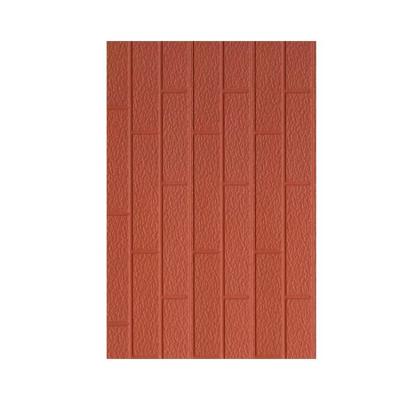 China Modern Wholesale Pu Sandwich Wall Panel Heat Preservation Fire Prevention Standard Brick Pattern Metal Carved Board for sale