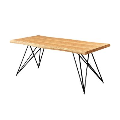 China High quality commercial metal frame modern design wood top dining table for dining room furniture for sale