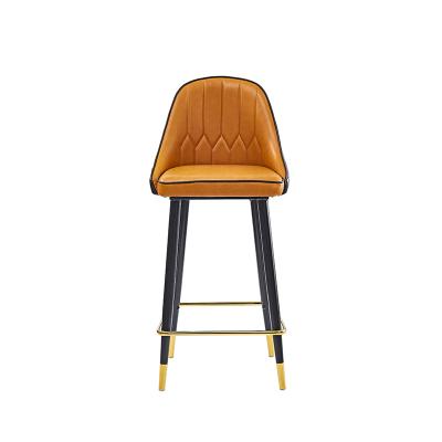 China High Quality Factory Cafe Furniture Custom PU Leather Upholstered Seat Stools Modern Chair Bar Stools for sale