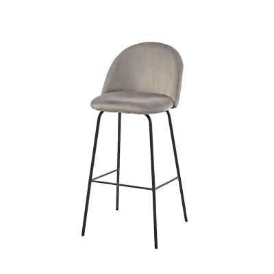 China High Quality Modern Velvet Waist Upholstered Side Counter Bar Stools For Kitchen With Metal Legs Velvet Bar Stools for sale