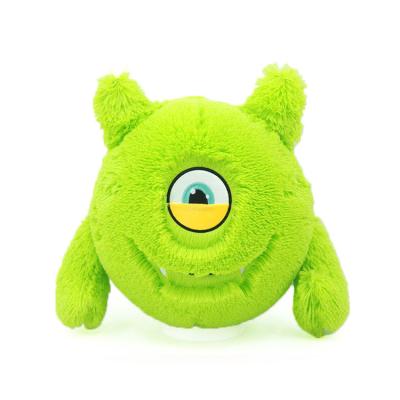 China Plush Halloween Fuzzy Green Stuffed Monsters with Inner PVC Ball Material for sale