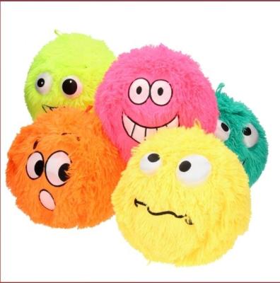 China Logo Embroidery 23cm Fuzzy Ball with Smiley Face OEM/ODM Aceptable Embroidery Logo for sale