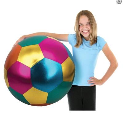 China Shiny Cloth Inflatable Beach Toy Ball 40 Cm Diameter OEM ODM Accepted Customized Design for sale