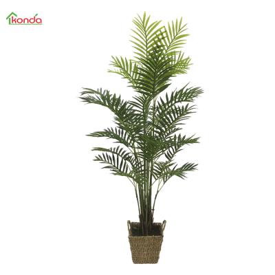 China UV Resistance Top Selling Artificial Mini Palm Tree Bonsai Green Areca Palm Bonsai for sale