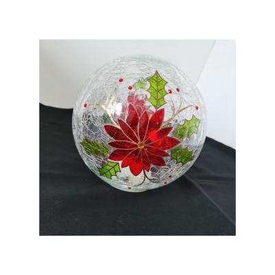 China Factory Wholesale Ice Flower Snow Globe Charms Snowball Lamp Christmas Decorative Glass Ball for sale