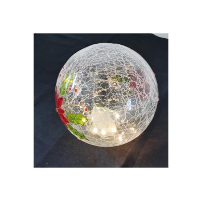 China Low Price Ice Flower Snowball Snowball Lamp Christmas Tree Glass Balls Decoration for sale