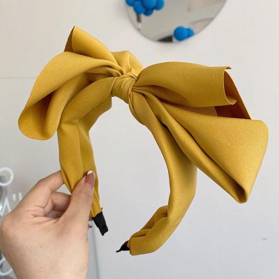 China TS001-9 Retro Women's Fashionable Bow Headband Simple Temperament Fabric Ladies Wide Brimmed Hair Accessories for sale