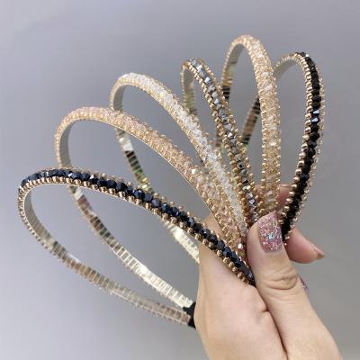 China New full diamond TS001-10 women's headband crystal temperament summer simple thin pressure headband women's edge hair accessories for sale