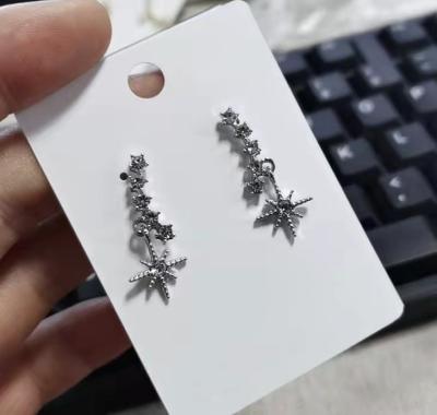 China ES003-93 South Korea CLASSIC eight-pointed zircon star short earrings 925 silver needle atmosphere beauty exquisite star earrings for sale