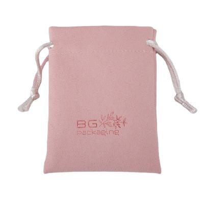 China BG 8X8cm Safety Microfiber Jewelry Packing Gitf Bags For Packing Jewelry Boxes With Customized Logo for sale