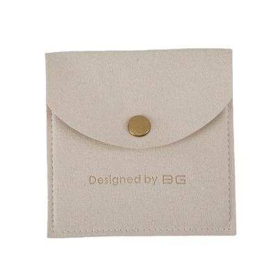 China BG Jewelry Package 8x8cm Safety Microfiber With Custom Buttercup Logo for sale