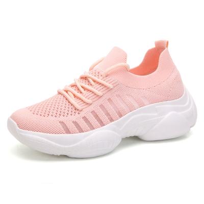 China Fashion Trend Hollow Flight Woven Simple Mesh Sports Women Shoes Casual Platform Running Shoes for sale