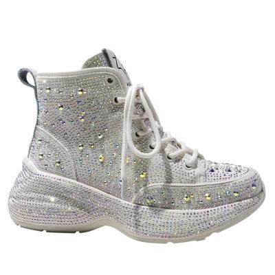 China New Breathable All-match Rhinestones Heighten Platform Casual Sports Shoes Old Trend Shoes High Top for sale