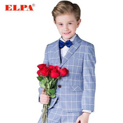 China Anti-wrinkle ; Who respects the environment; NO--Pilling ELPA Boys Suit Formal Dress Set Baby Blue Plaid Boy Occasion Suits For Wedding/Show for sale