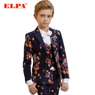 China Anti-wrinkle ; Who respects the environment; NO--Pilling 3 Piece ELPA Handsome Jacquard Kids Formal Dress Suits Boys Formal Clothing Set for sale