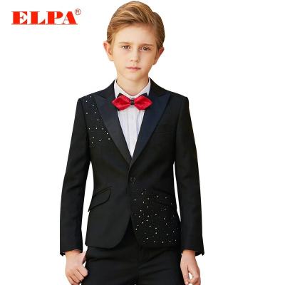 China Environment - Handsome Wedding Black Friend /No Pilling ELPA Boutique Embroidery Slim Boys Suits And Tuxedos for sale