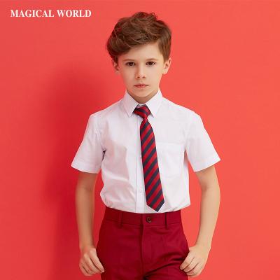 China Breathable Wizarding World Short Sleeve Dress Shirt , Boys Summer Breathable White Dress Shirt for sale