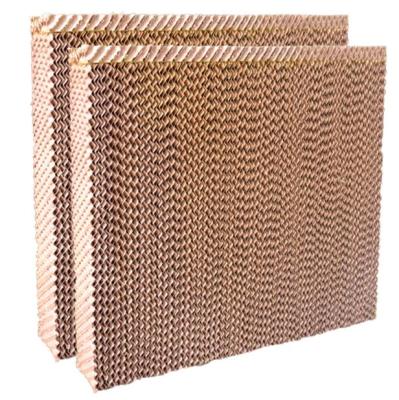 China Farms Honeycomb Air Cooler Wrapping Paper System Craft Paper Resin Honey Comb Greenhouse Evaporative Cooling Pad For Green Houses Poultry for sale