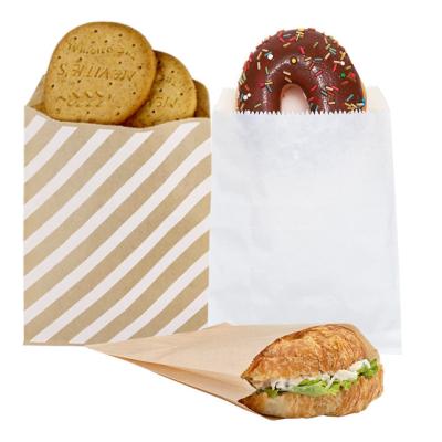 China Wholesale Custom Recyclable Flat Bottom Paper Greaseproof Bag Packaging Craft Packaging For Fast Food Delivery Bread Burger Packaging for sale