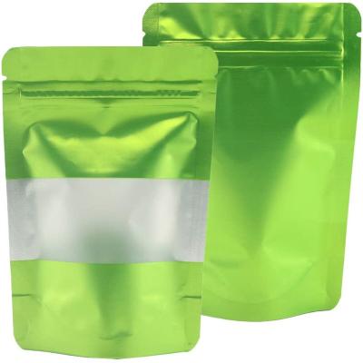 China Custom Plastic Ziplock Security Aluminum Foil Resealable Holder Up Pouch Snack Chips Food Grade Packaging Bag With Clear Window for sale