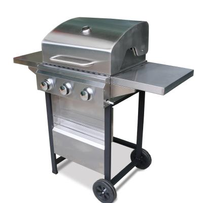 China Easily Assembled New Arrival Charcoal LPG&NG BBQ Gas Grill Outdoor Camping Cart Commercial Removable Gas Grill With 3 Burners for sale