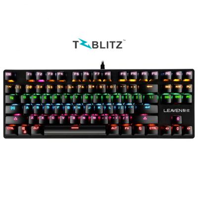 China Blue 87 Keys K550 LED U Mechanical Backlit Keyboard Plug and Play Keycap Gaming Keyboard Axis Blue Key Click for PC Laptop Peripherals Keyboard for sale