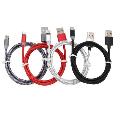 China Mobile Phone Cables Strong Magnet USB/Type c/8pin Nylon Braided Fast Charging Micro Magnetic Charger Cable for sale