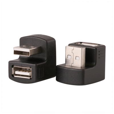 China Computer 180 Degree U Form USB Adapter USB2.0 A Male To Female Connector Supplement Extension Converter for sale