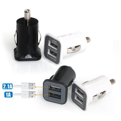 China Usb Car Charger 3.1A USB Car Charger For iPhone Xiaomi Samsung Car Dual Port Charger Usb Fast Charging Mobile Smart Phone Adapter for sale