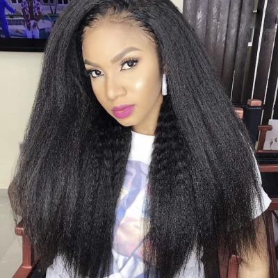 China Yaki Lace Wigs 13*4 Density Hair Wigs 150% 180% Density Hair Lace Front Wig For Black Woman for sale