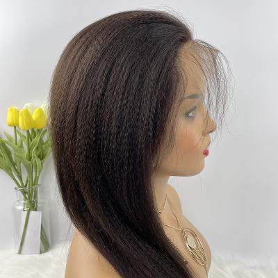 China Curly Straight Virgin Hair Wigs 100 Yaki Yaki Lace Front Lace Front Wig For Black Women for sale